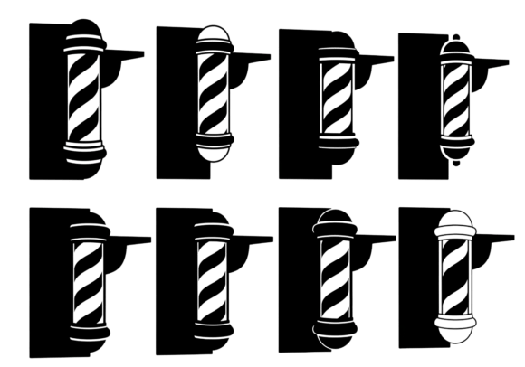 Barber Pole Vector Icons Set: Elevate Your Design Projects