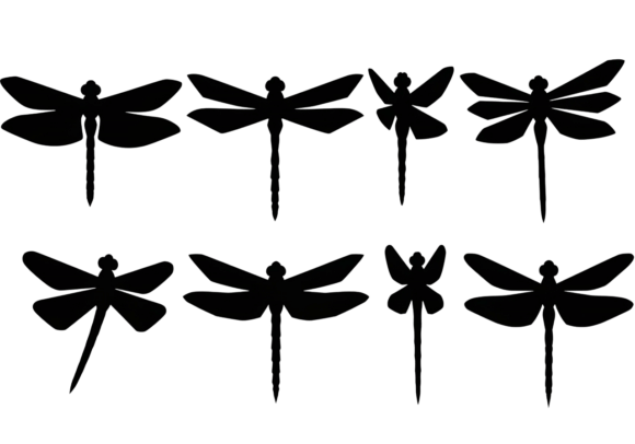 Dragonfly Silhouette Vector Art: A Versatile Design Asset