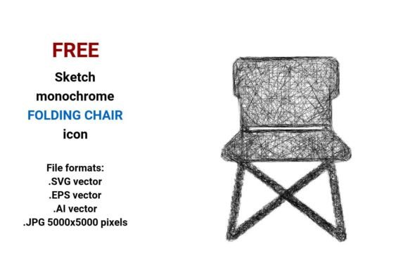 Free Sketch Folding Chair Icon for Creative Projects