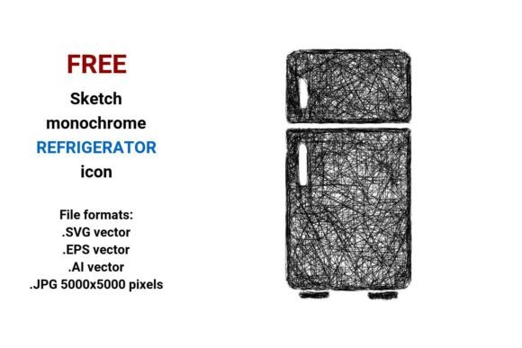 FREE Sketch Refrigerator Icon: Versatile Vector Asset