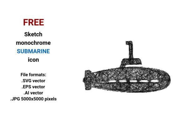 Sketch Submarine Icon: A Free Vector Asset for Designers